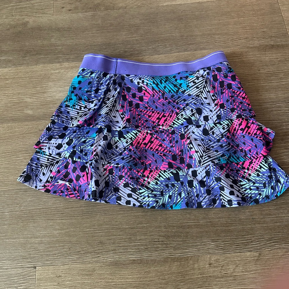 Slazenger Girls Purple and Blue Ruffled/Tiered Golf Skirt
